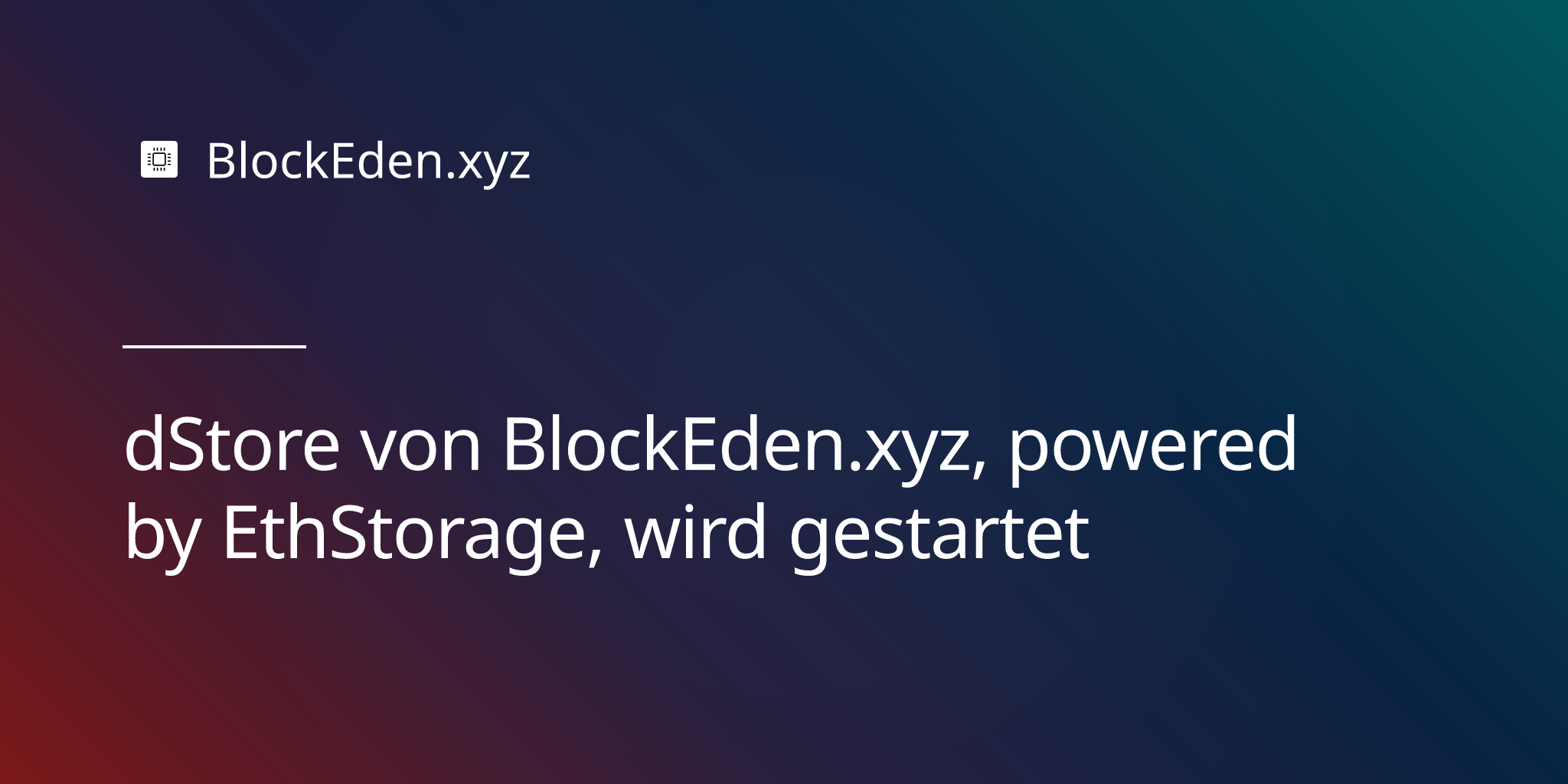 dStore von BlockEden.xyz, powered by EthStorage, wird gestartet
