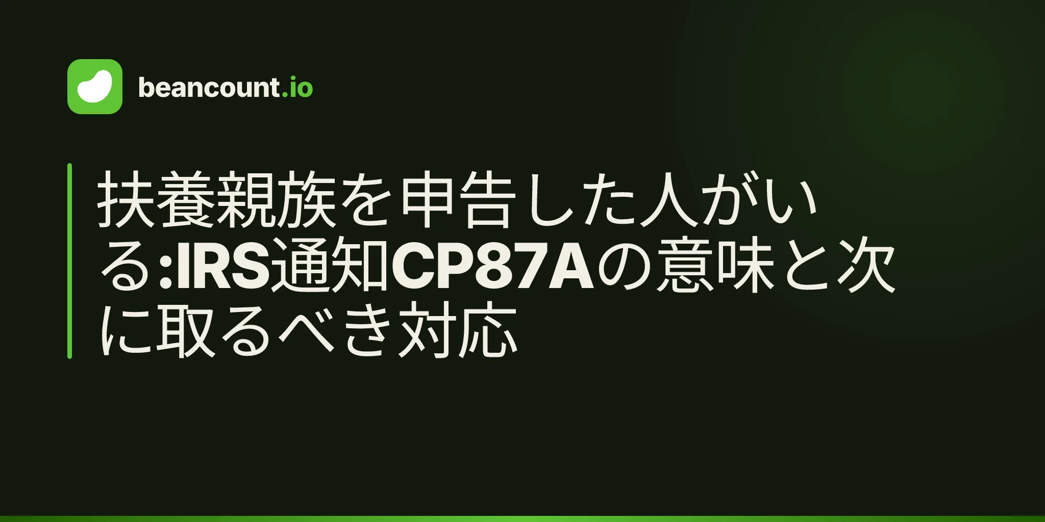 扶養親族を申告した人がいる:IRS通知CP87Aの意味と次に取るべき対応