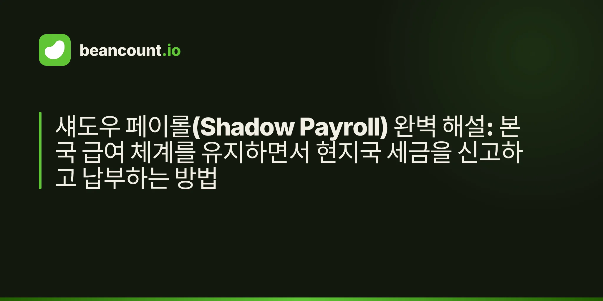 섀도우 페이롤(Shadow Payroll) 완벽 해설: 본국 급여 체계를 유지하면서 현지국 세금을 신고하고 납부하는 방법