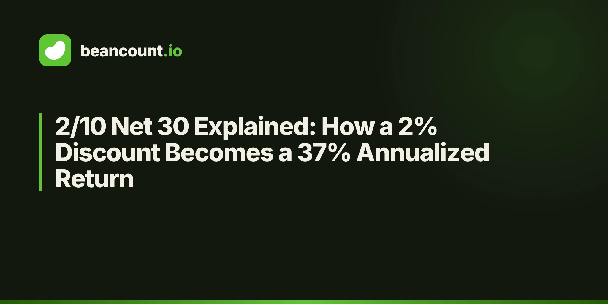 2/10 Net 30 Explained: How a 2% Discount Becomes a 37% Annualized Return