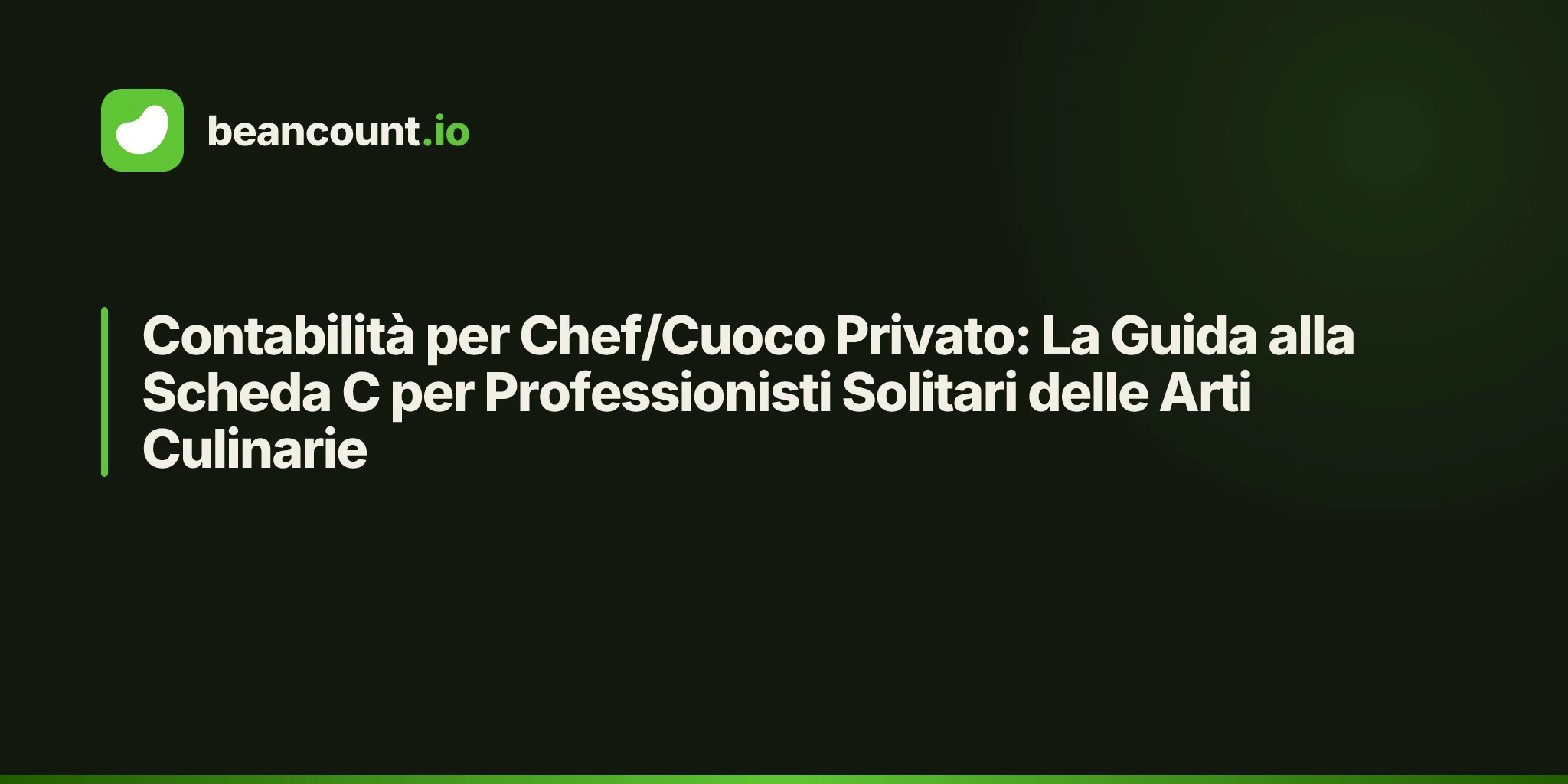 Contabilità per Chef/Cuoco Privato: La Guida alla Scheda C per Professionisti Solitari delle Arti Culinarie