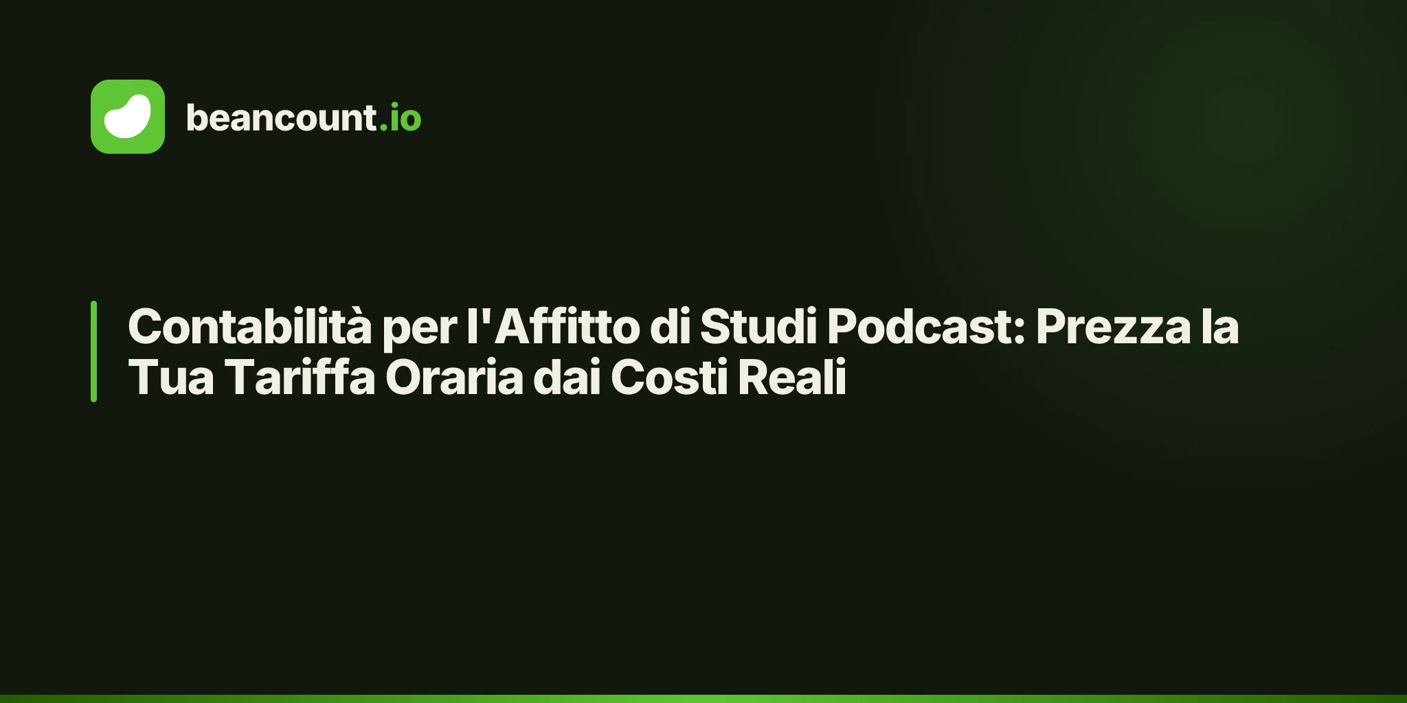 Contabilità per l'Affitto di Studi Podcast: Prezza la Tua Tariffa Oraria dai Costi Reali