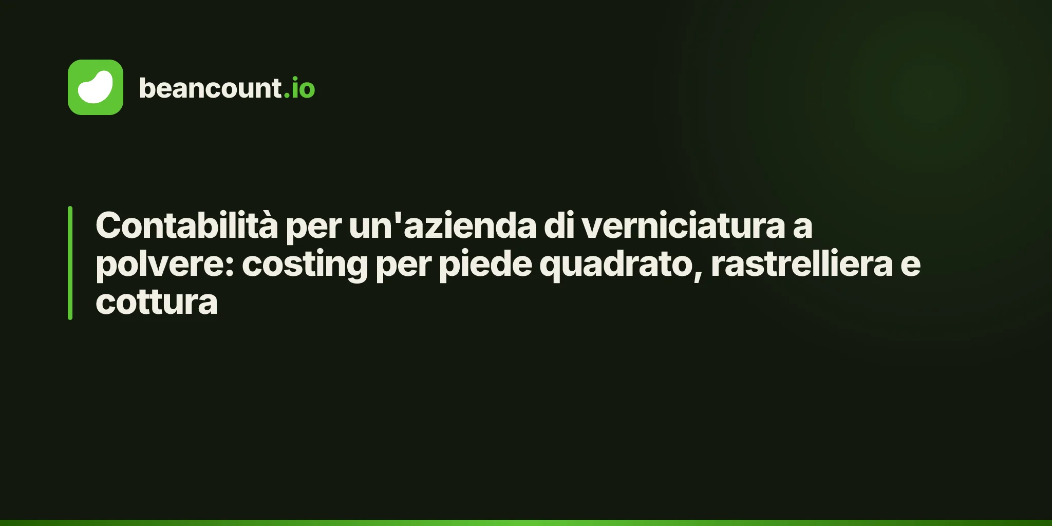 Contabilità per un'azienda di verniciatura a polvere: costing per piede quadrato, rastrelliera e cottura