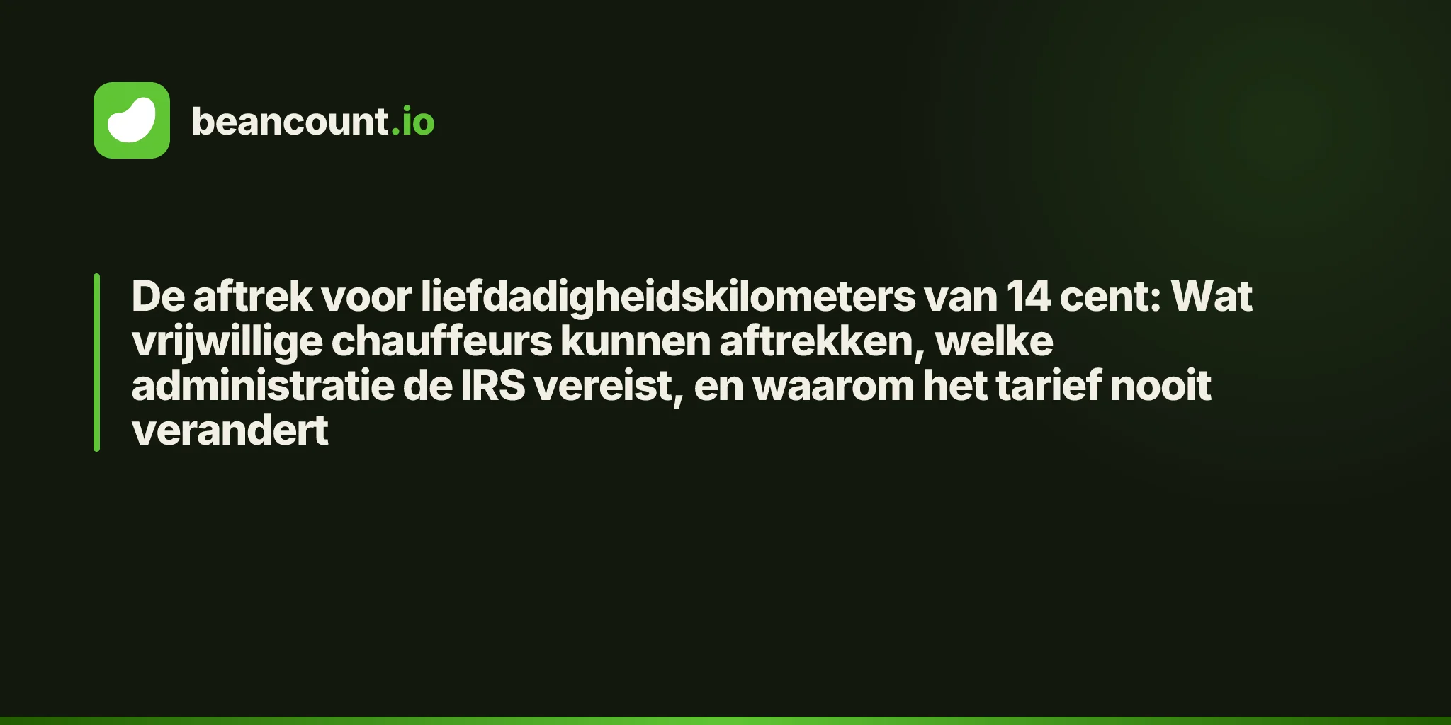 De aftrek voor liefdadigheidskilometers van 14 cent: Wat vrijwillige chauffeurs kunnen aftrekken, welke administratie de IRS vereist, en waarom het tarief nooit verandert