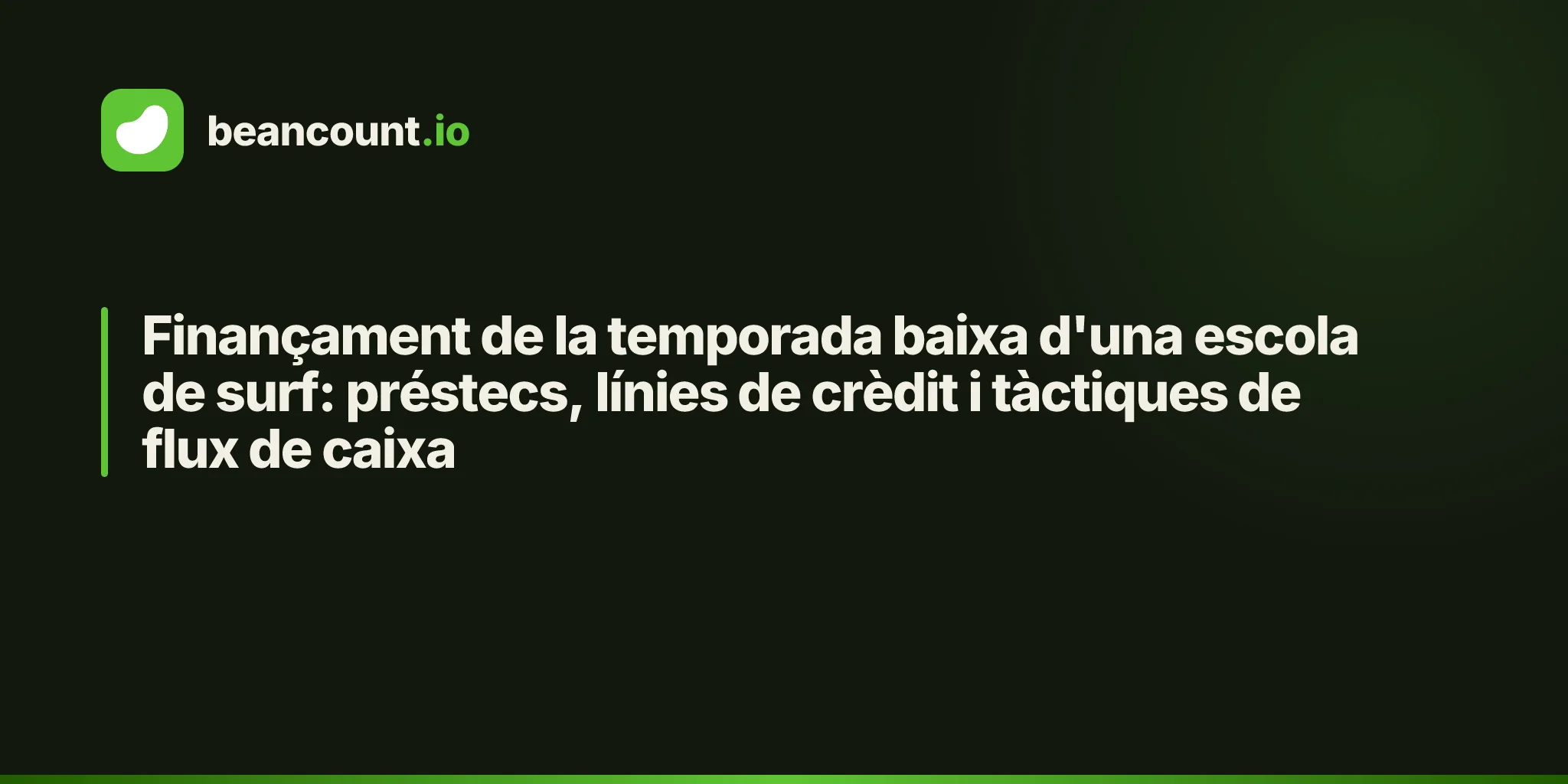 Finançament de la temporada baixa d'una escola de surf: préstecs, línies de crèdit i tàctiques de flux de caixa