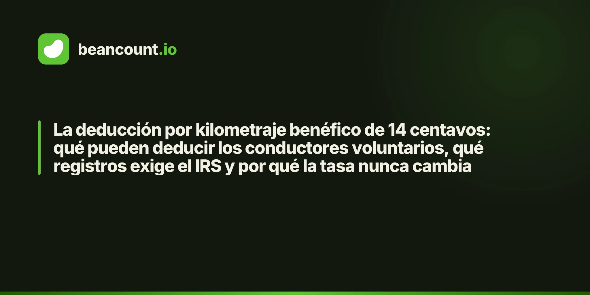 La deducción por kilometraje benéfico de 14 centavos: qué pueden deducir los conductores voluntarios, qué registros exige el IRS y por qué la tasa nunca cambia