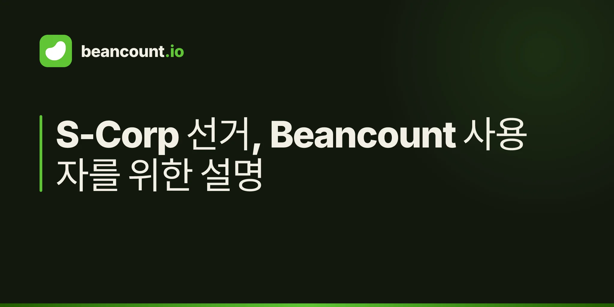 S-Corp 선거, Beancount 사용자를 위한 설명