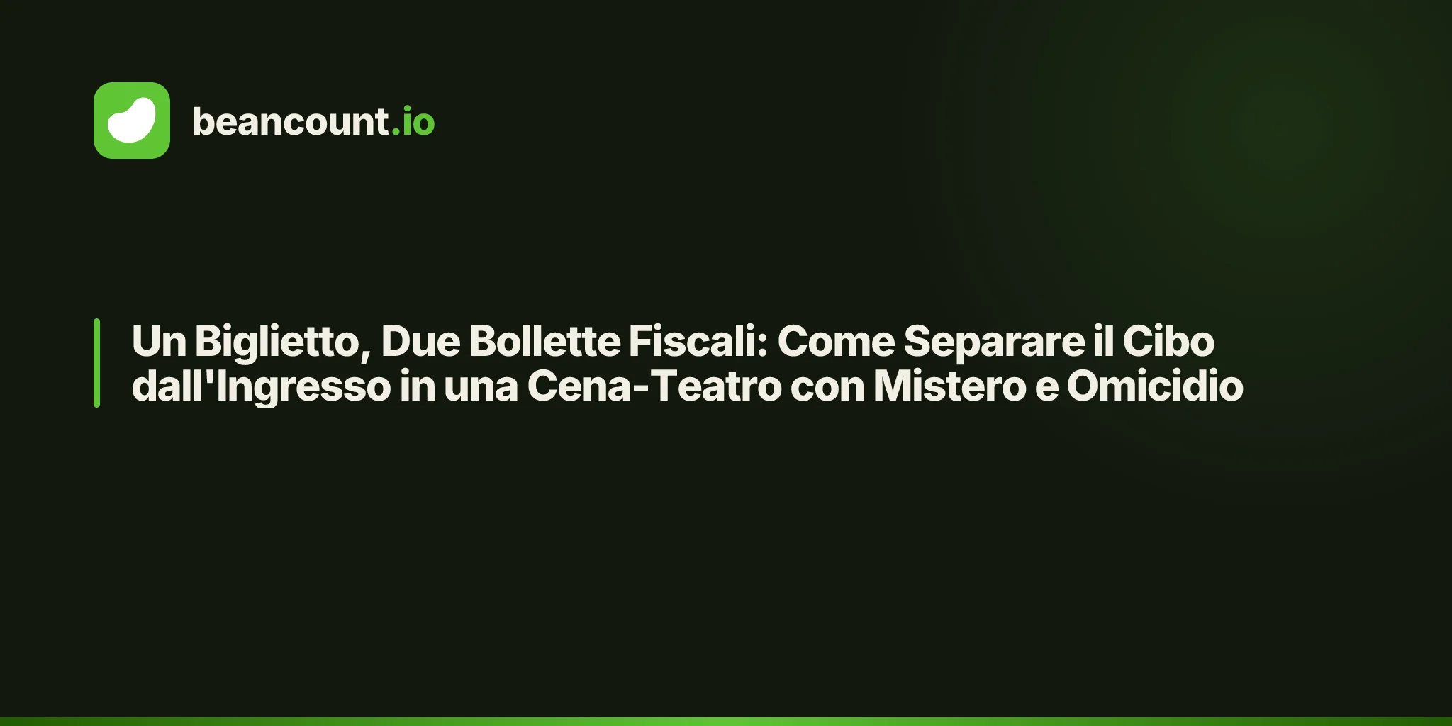 Un Biglietto, Due Bollette Fiscali: Come Separare il Cibo dall'Ingresso in una Cena-Teatro con Mistero e Omicidio