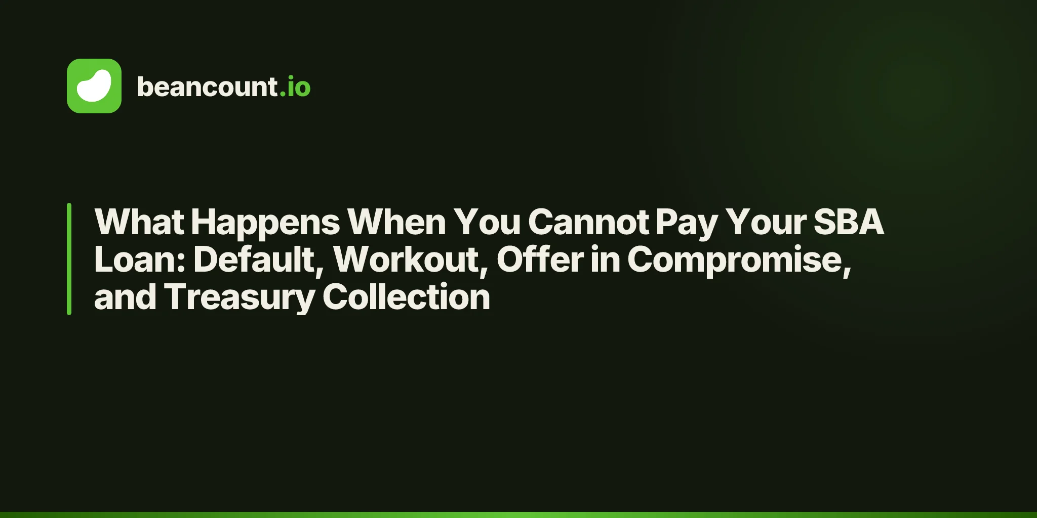What Happens When You Cannot Pay Your SBA Loan: Default, Workout, Offer in Compromise, and Treasury Collection