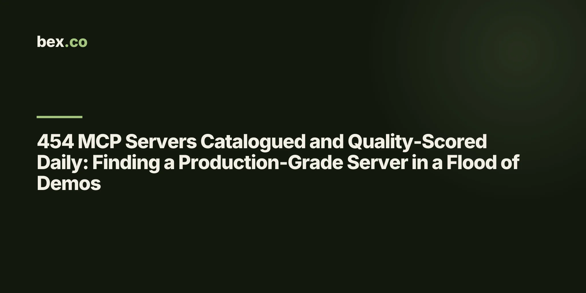 454 MCP Servers Catalogued and Quality-Scored Daily: Finding a Production-Grade Server in a Flood of Demos