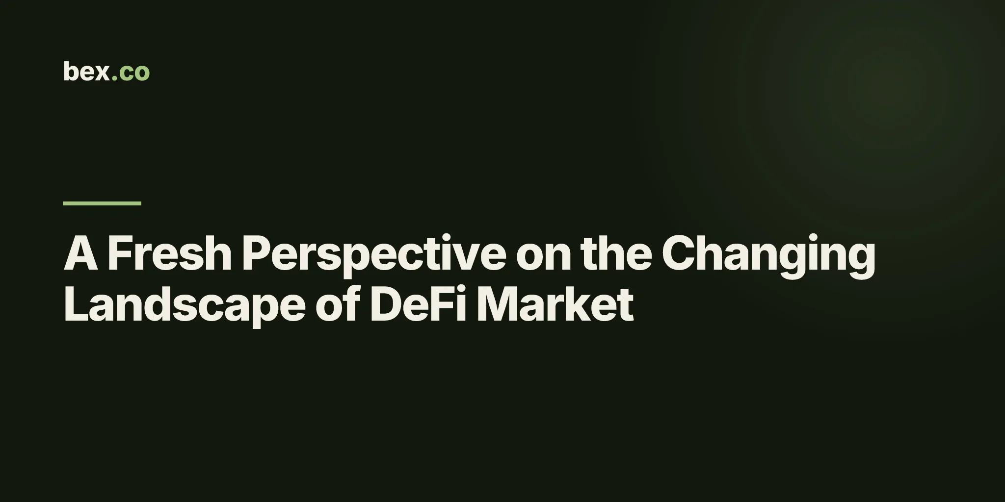 A Fresh Perspective on the Changing Landscape of DeFi Market