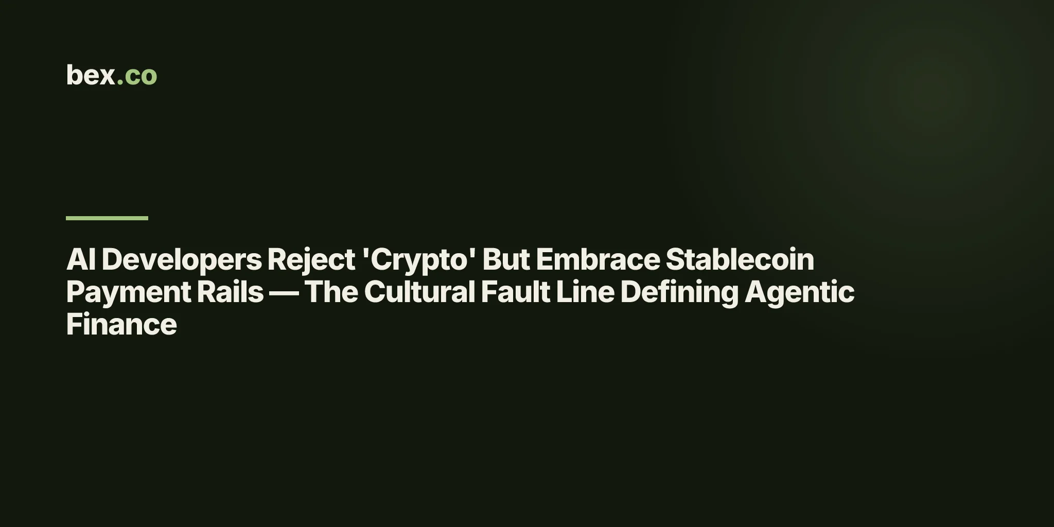 AI Developers Reject 'Crypto' But Embrace Stablecoin Payment Rails — The Cultural Fault Line Defining Agentic Finance