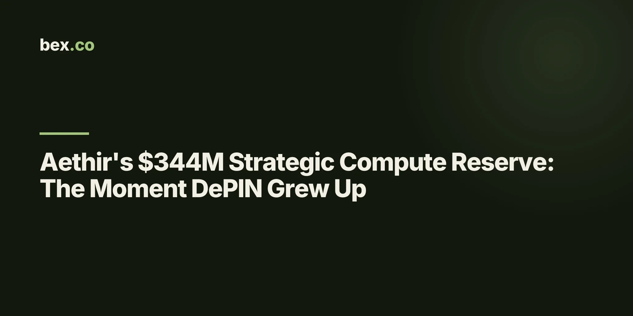 Aethir's $344M Strategic Compute Reserve: The Moment DePIN Grew Up