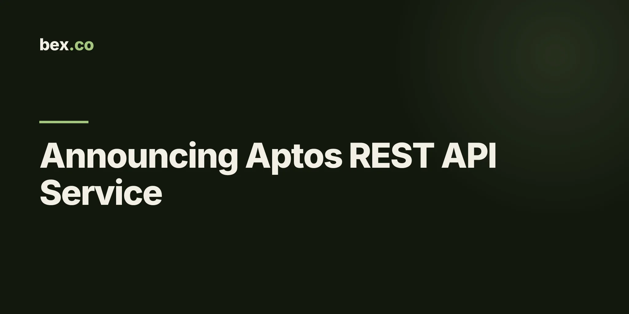 Announcing Aptos REST API Service