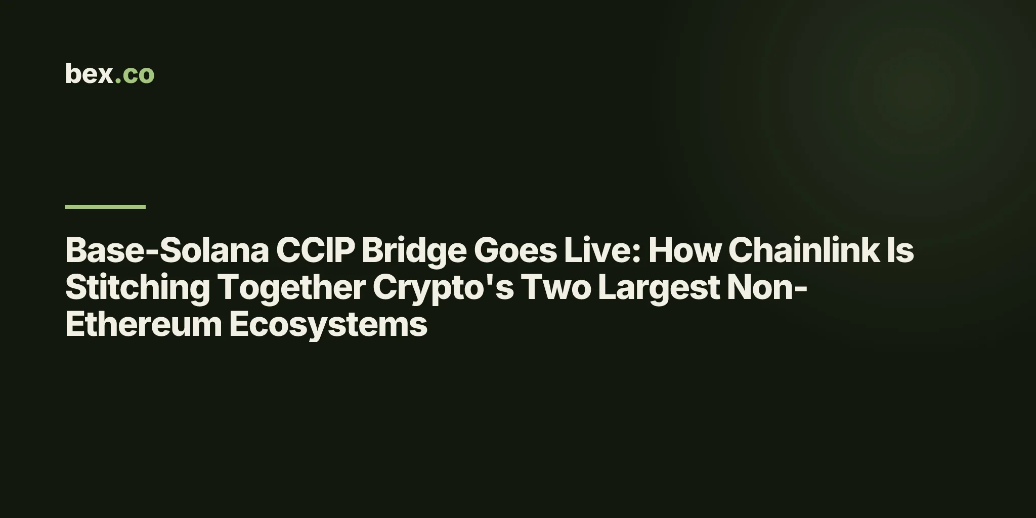 Base-Solana CCIP Bridge Goes Live: How Chainlink Is Stitching Together Crypto's Two Largest Non-Ethereum Ecosystems