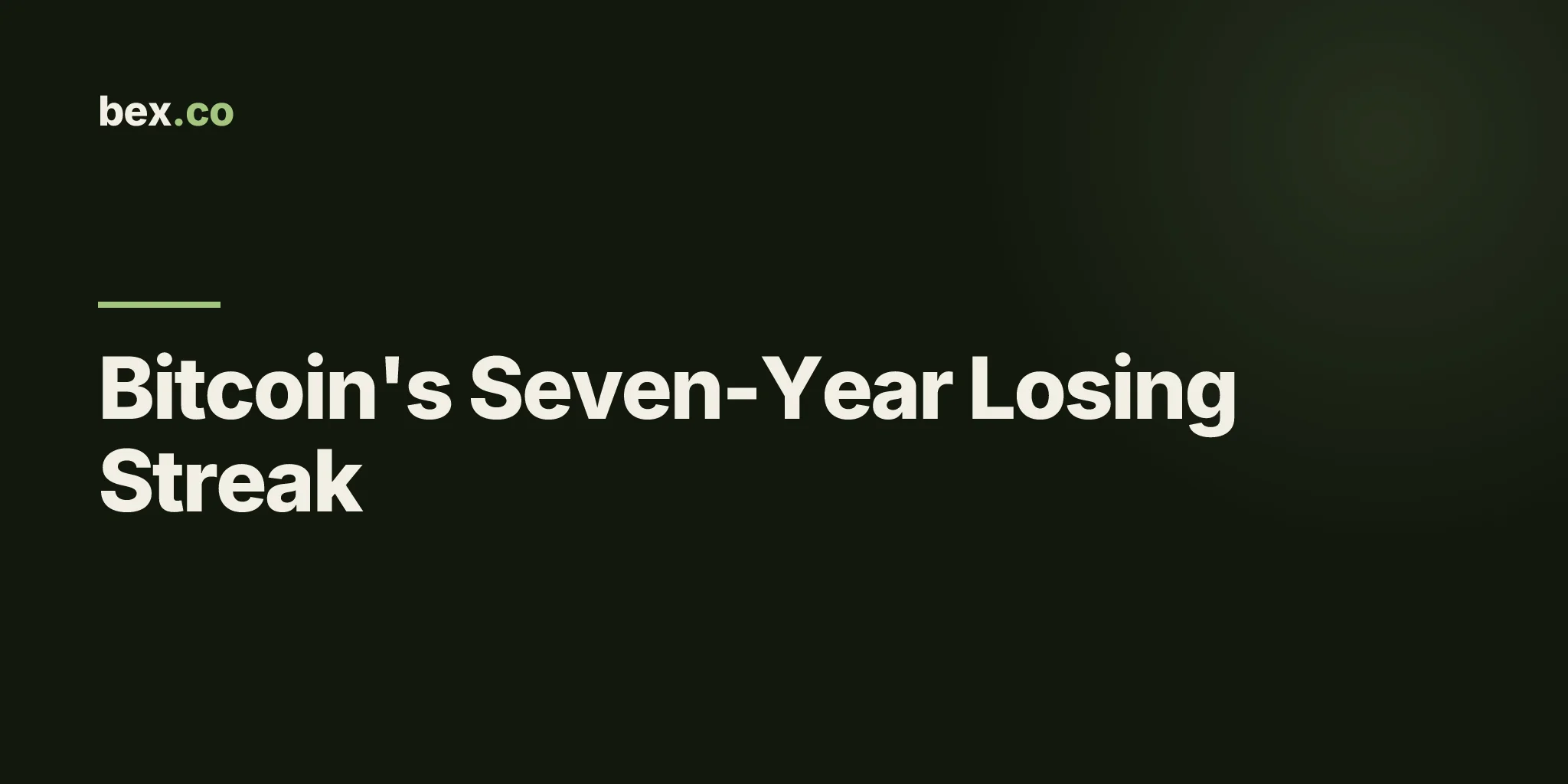 Bitcoin's Seven-Year Losing Streak