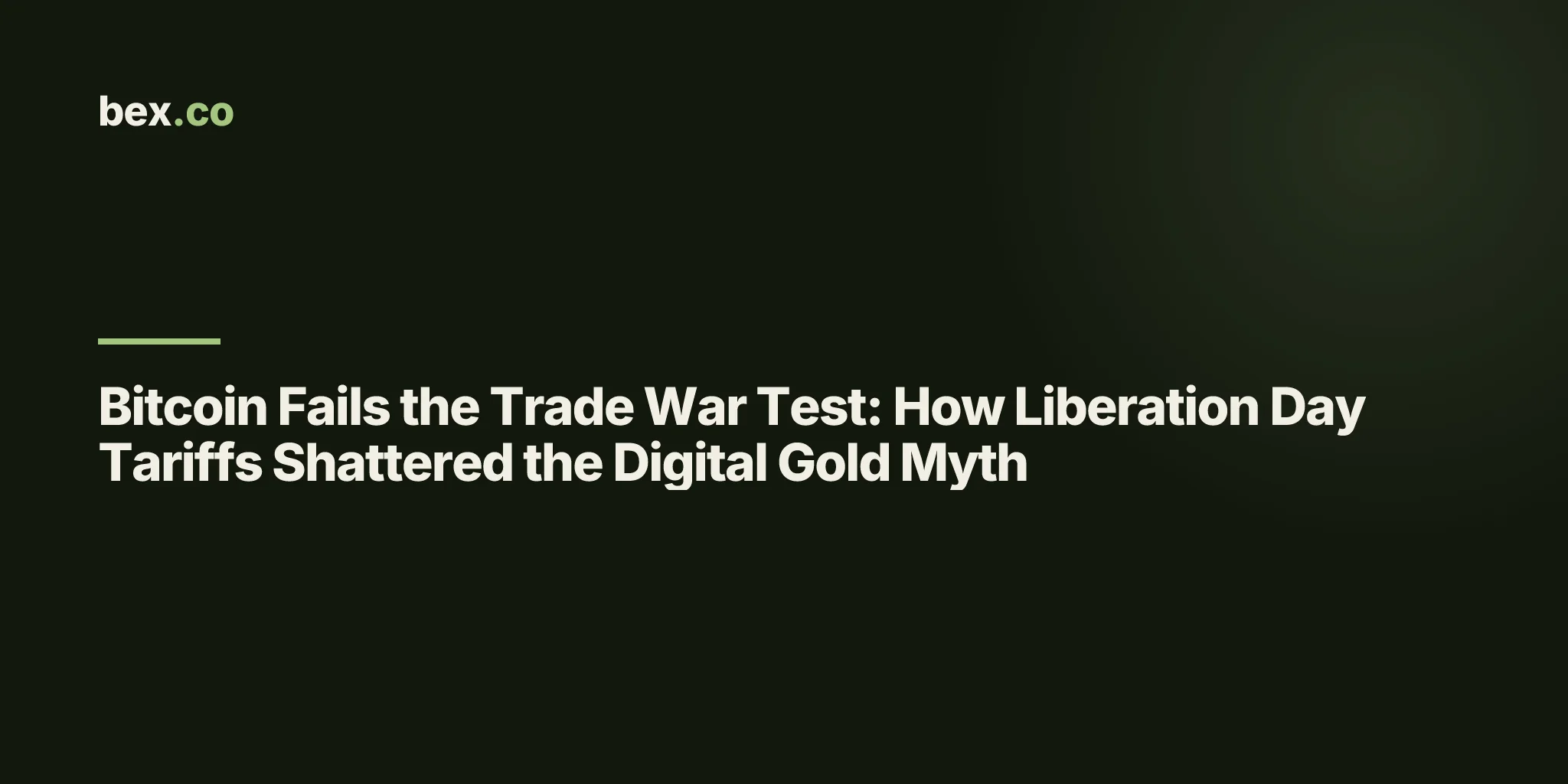 Bitcoin Fails the Trade War Test: How Liberation Day Tariffs Shattered the Digital Gold Myth