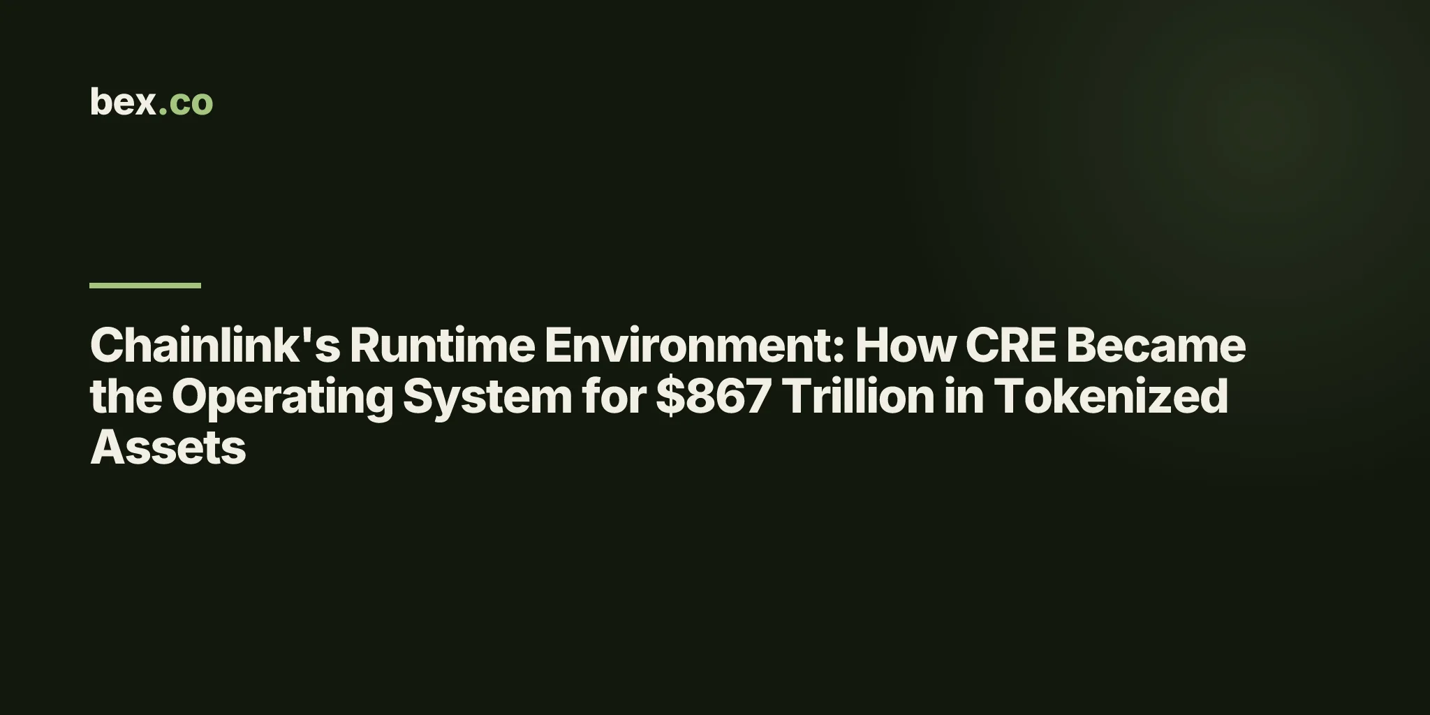 Chainlink's Runtime Environment: How CRE Became the Operating System for $867 Trillion in Tokenized Assets