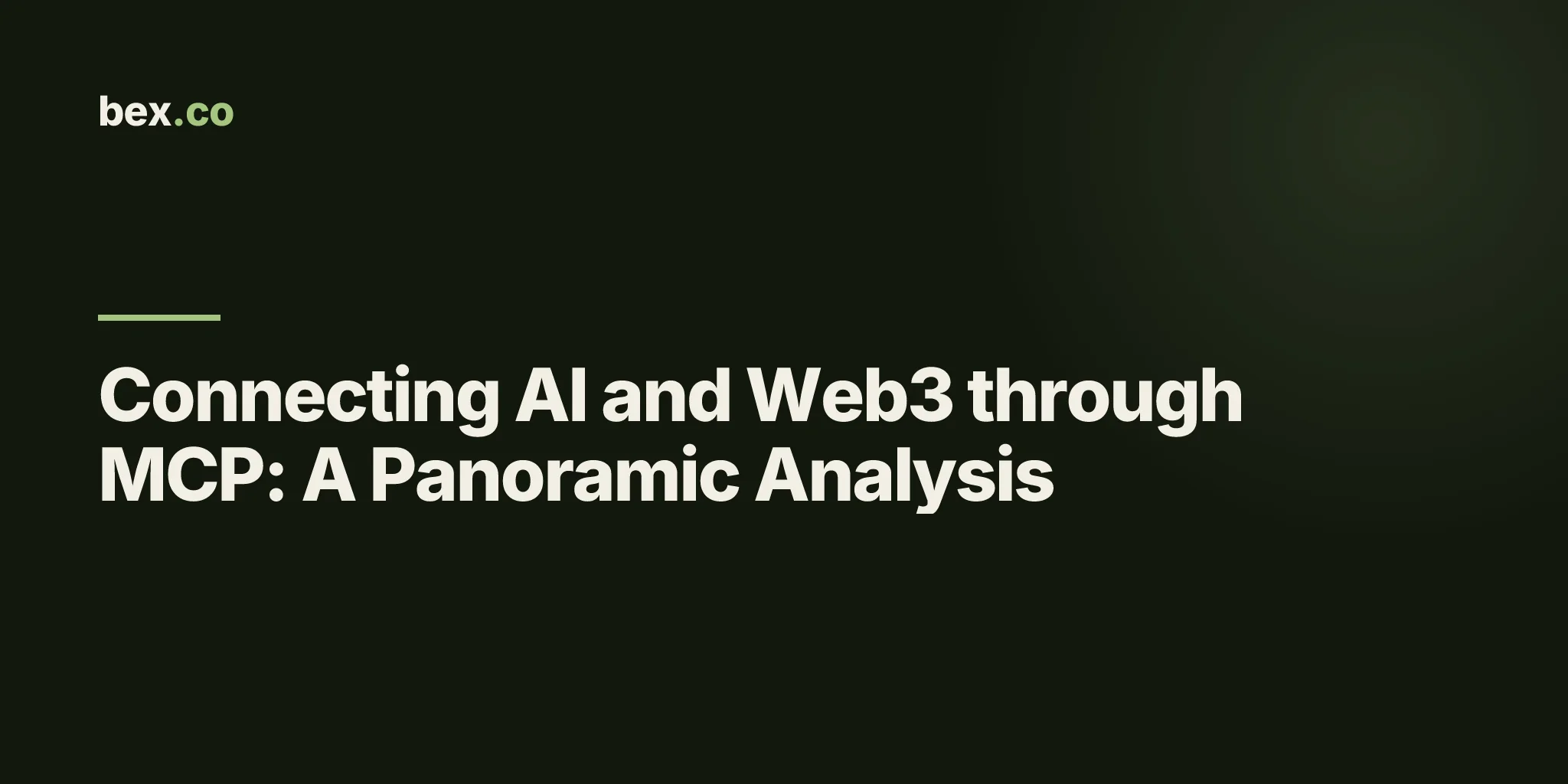 Connecting AI and Web3 through MCP: A Panoramic Analysis