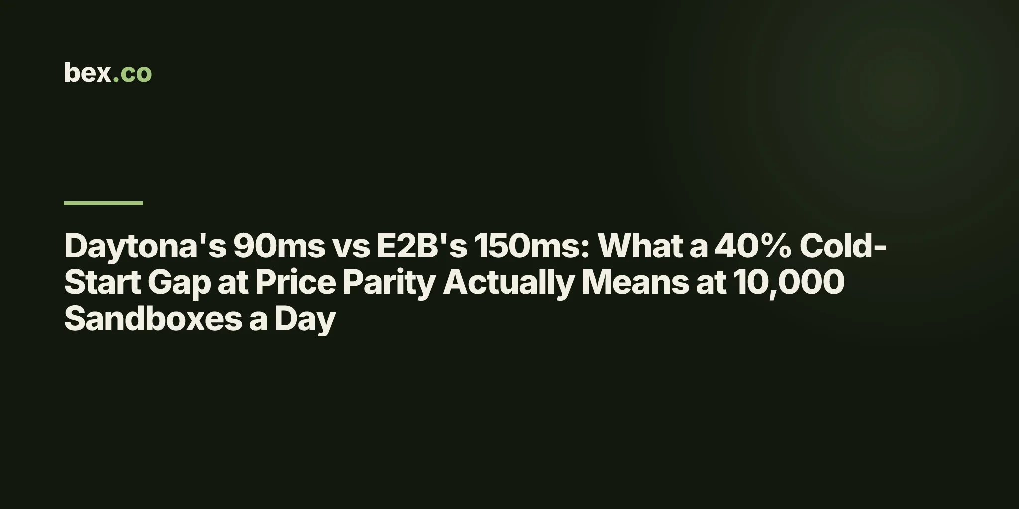 Daytona's 90ms vs E2B's 150ms: What a 40% Cold-Start Gap at Price Parity Actually Means at 10,000 Sandboxes a Day