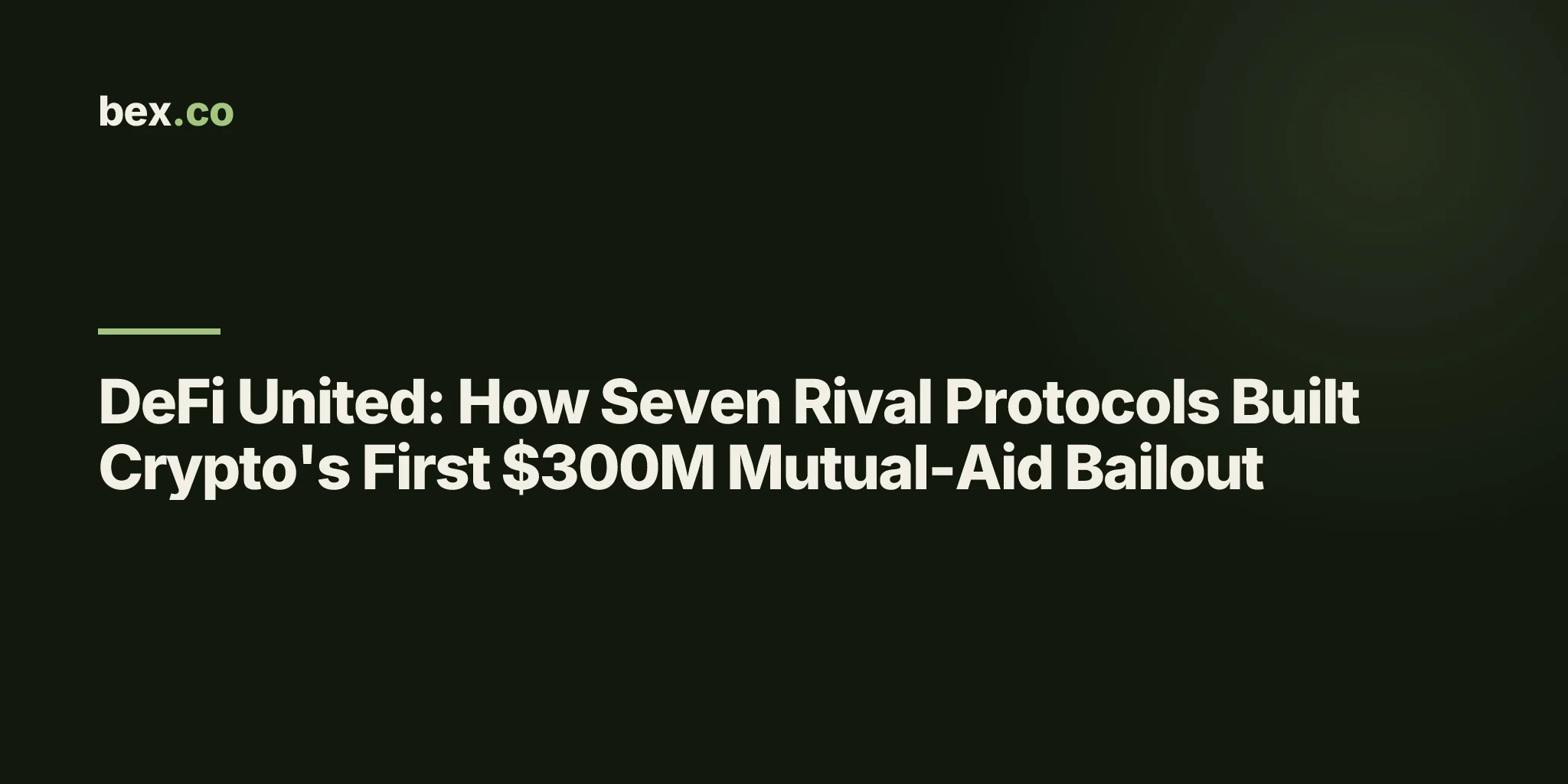 DeFi United: How Seven Rival Protocols Built Crypto's First $300M Mutual-Aid Bailout