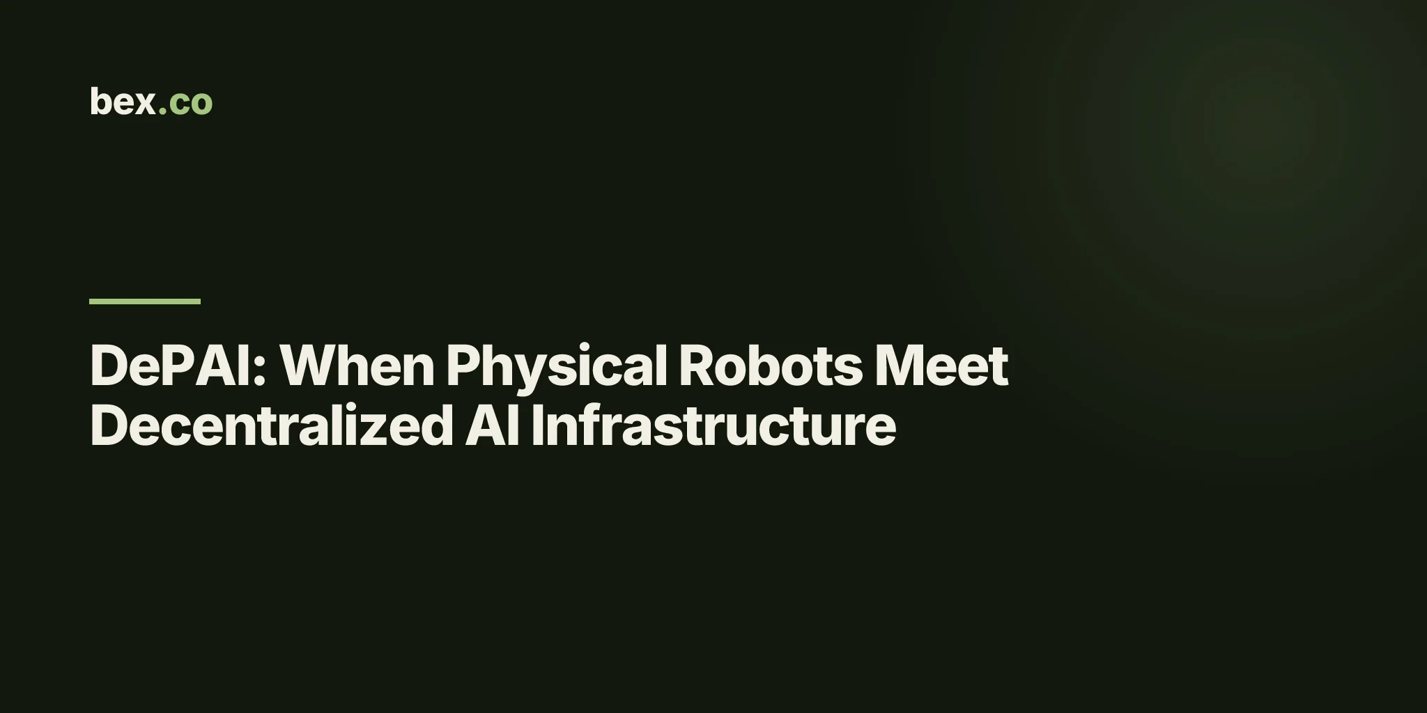 DePAI: When Physical Robots Meet Decentralized AI Infrastructure