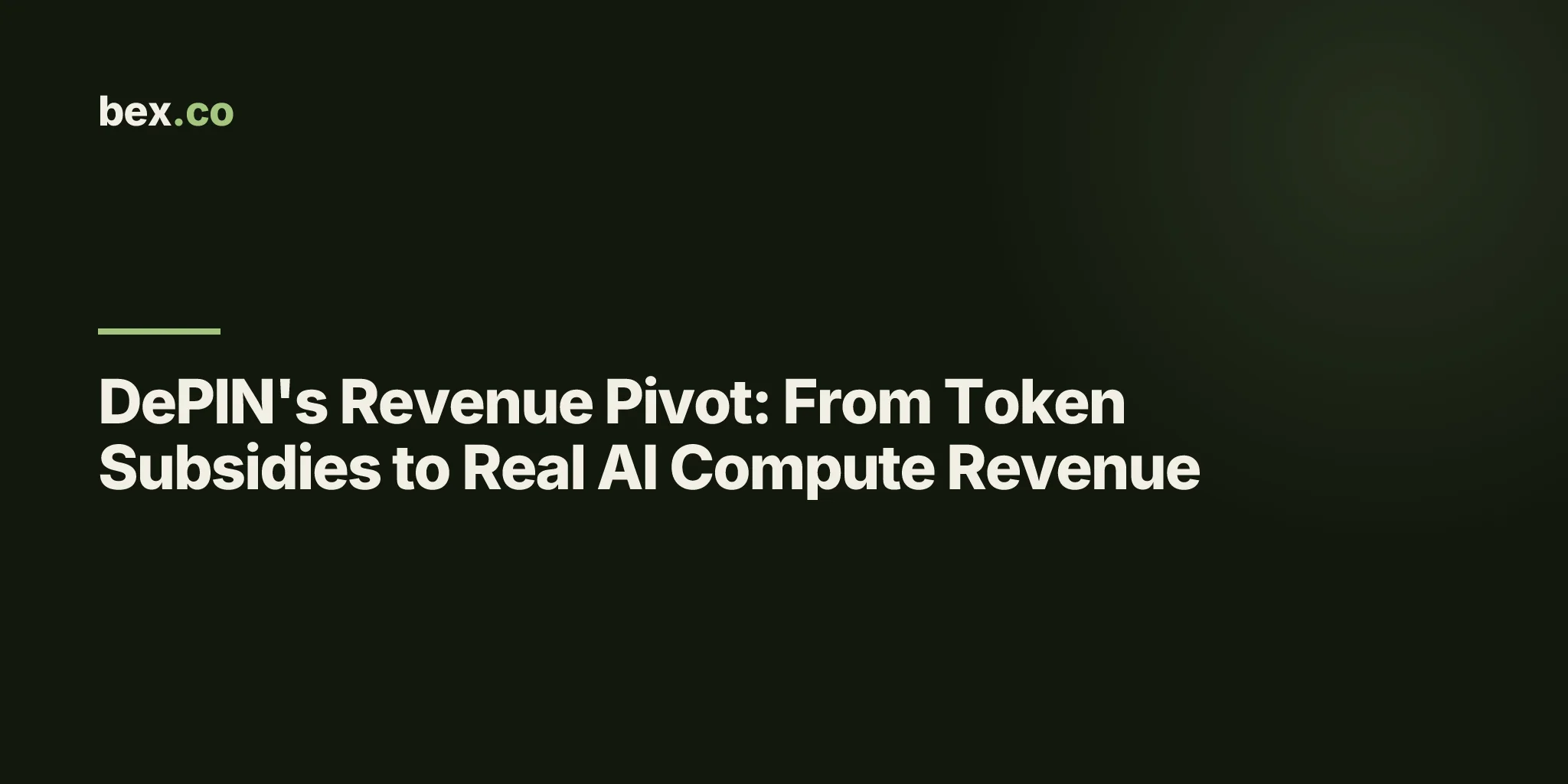 DePIN's Revenue Pivot: From Token Subsidies to Real AI Compute Revenue