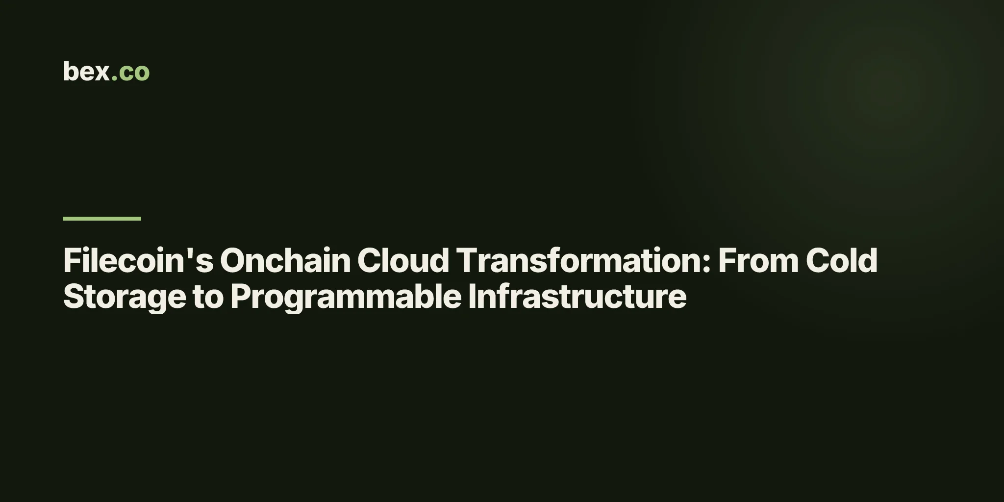 Filecoin's Onchain Cloud Transformation: From Cold Storage to Programmable Infrastructure