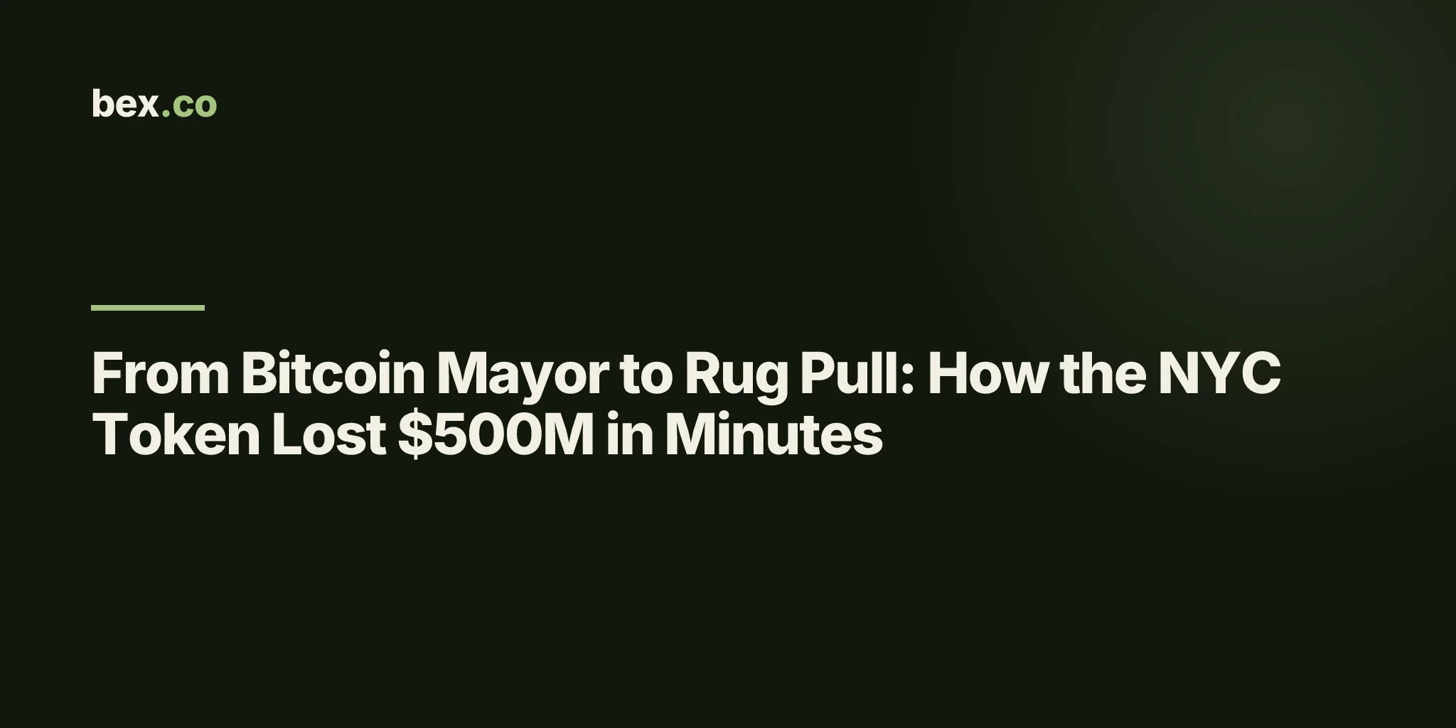From Bitcoin Mayor to Rug Pull: How the NYC Token Lost $500M in Minutes