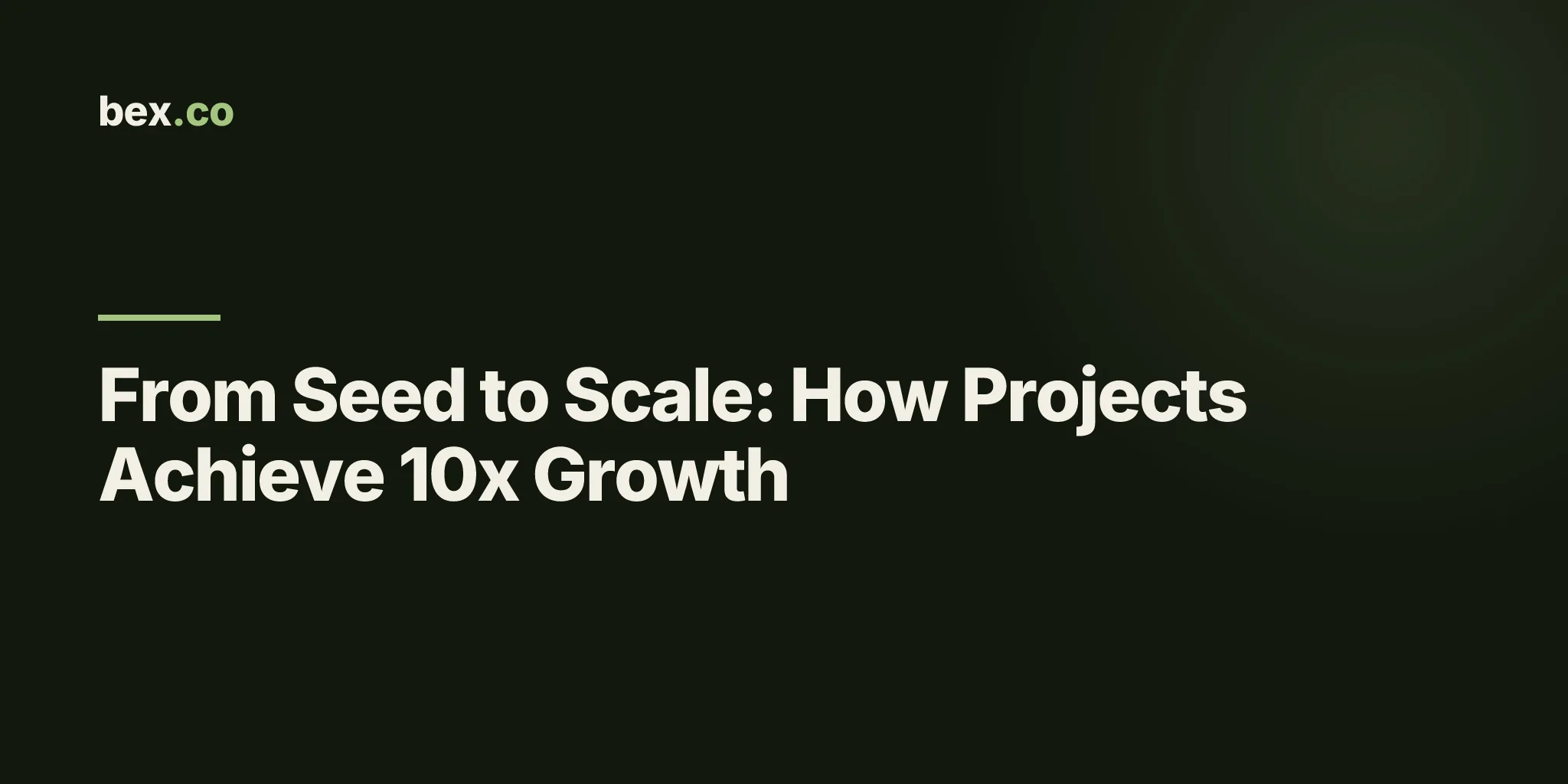 From Seed to Scale: How Projects Achieve 10x Growth