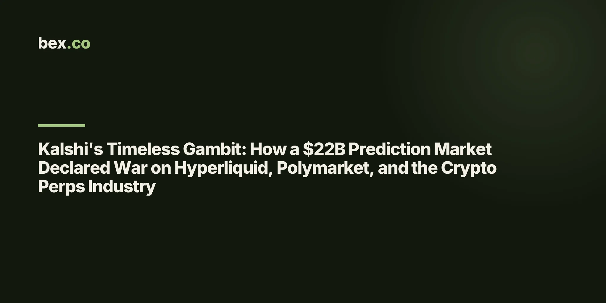 Kalshi's Timeless Gambit: How a $22B Prediction Market Declared War on Hyperliquid, Polymarket, and the Crypto Perps Industry
