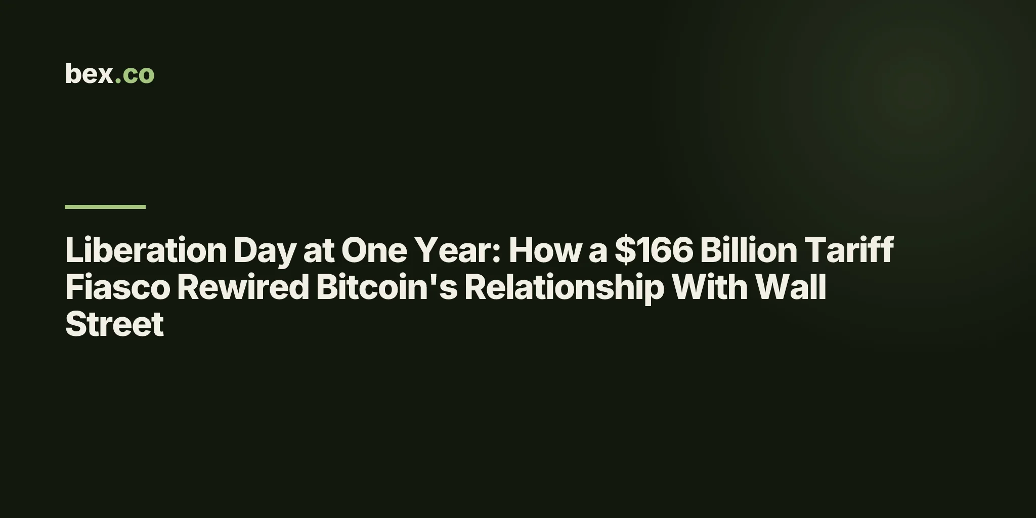 Liberation Day at One Year: How a $166 Billion Tariff Fiasco Rewired Bitcoin's Relationship With Wall Street