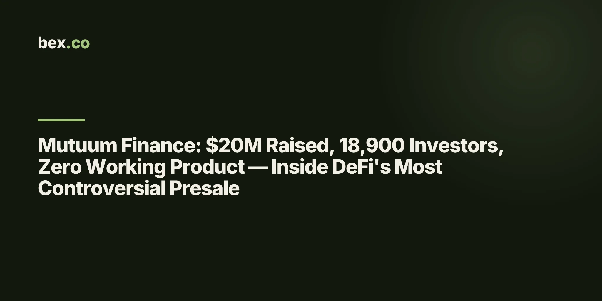 Mutuum Finance: $20M Raised, 18,900 Investors, Zero Working Product — Inside DeFi's Most Controversial Presale