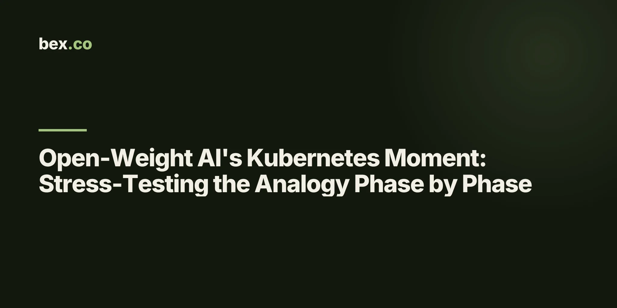 Open-Weight AI's Kubernetes Moment: Stress-Testing the Analogy Phase by Phase