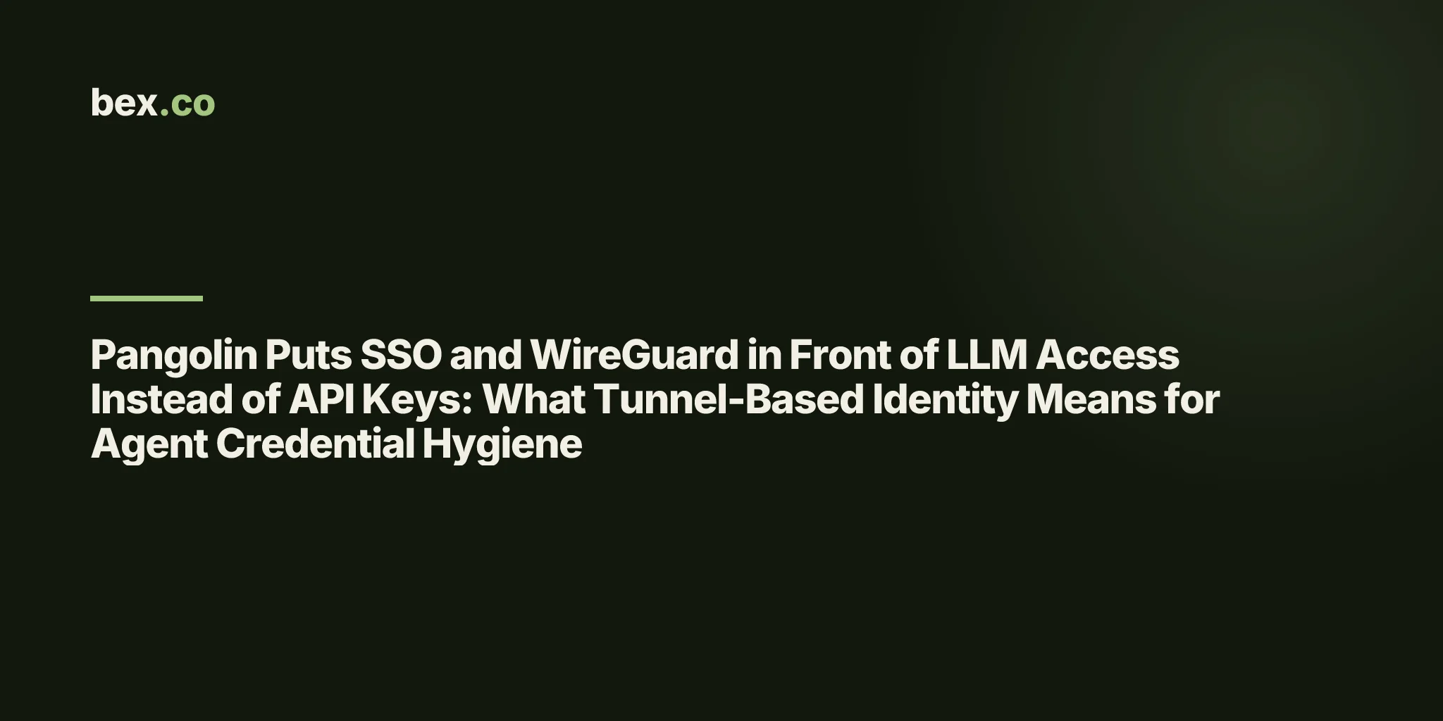 Pangolin Puts SSO and WireGuard in Front of LLM Access Instead of API Keys: What Tunnel-Based Identity Means for Agent Credential Hygiene