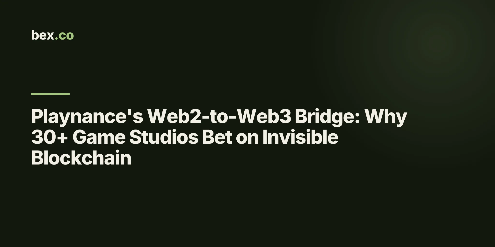 Playnance's Web2-to-Web3 Bridge: Why 30+ Game Studios Bet on Invisible Blockchain