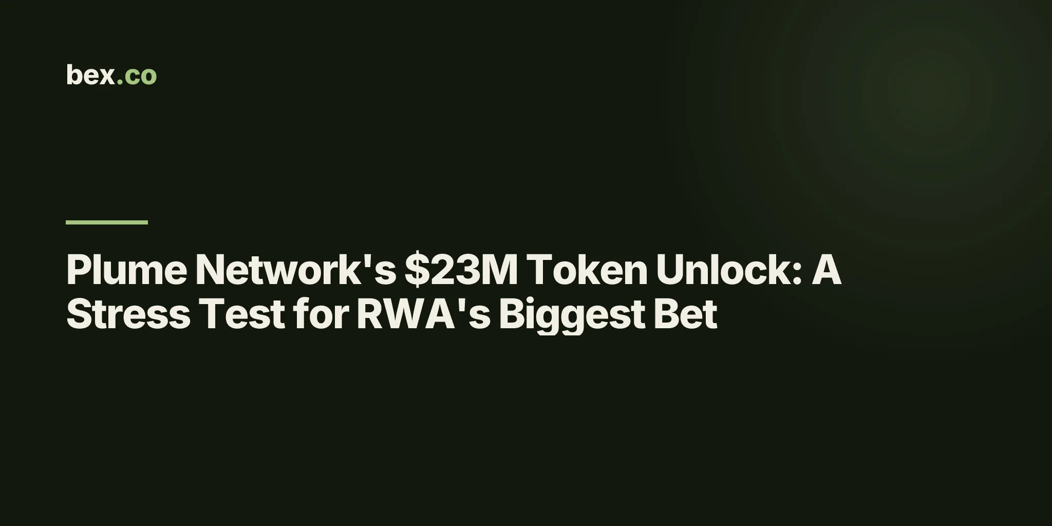 Plume Network's $23M Token Unlock: A Stress Test for RWA's Biggest Bet