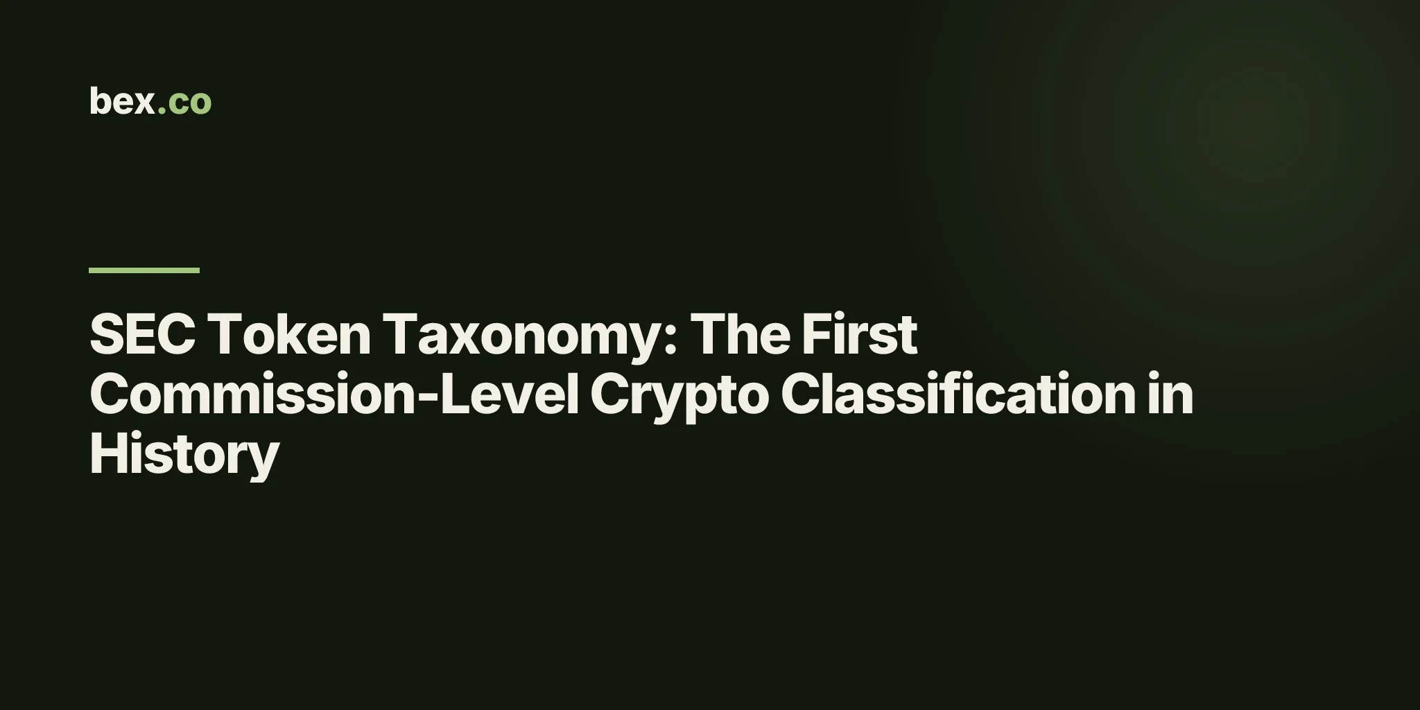 SEC Token Taxonomy: The First Commission-Level Crypto Classification in History