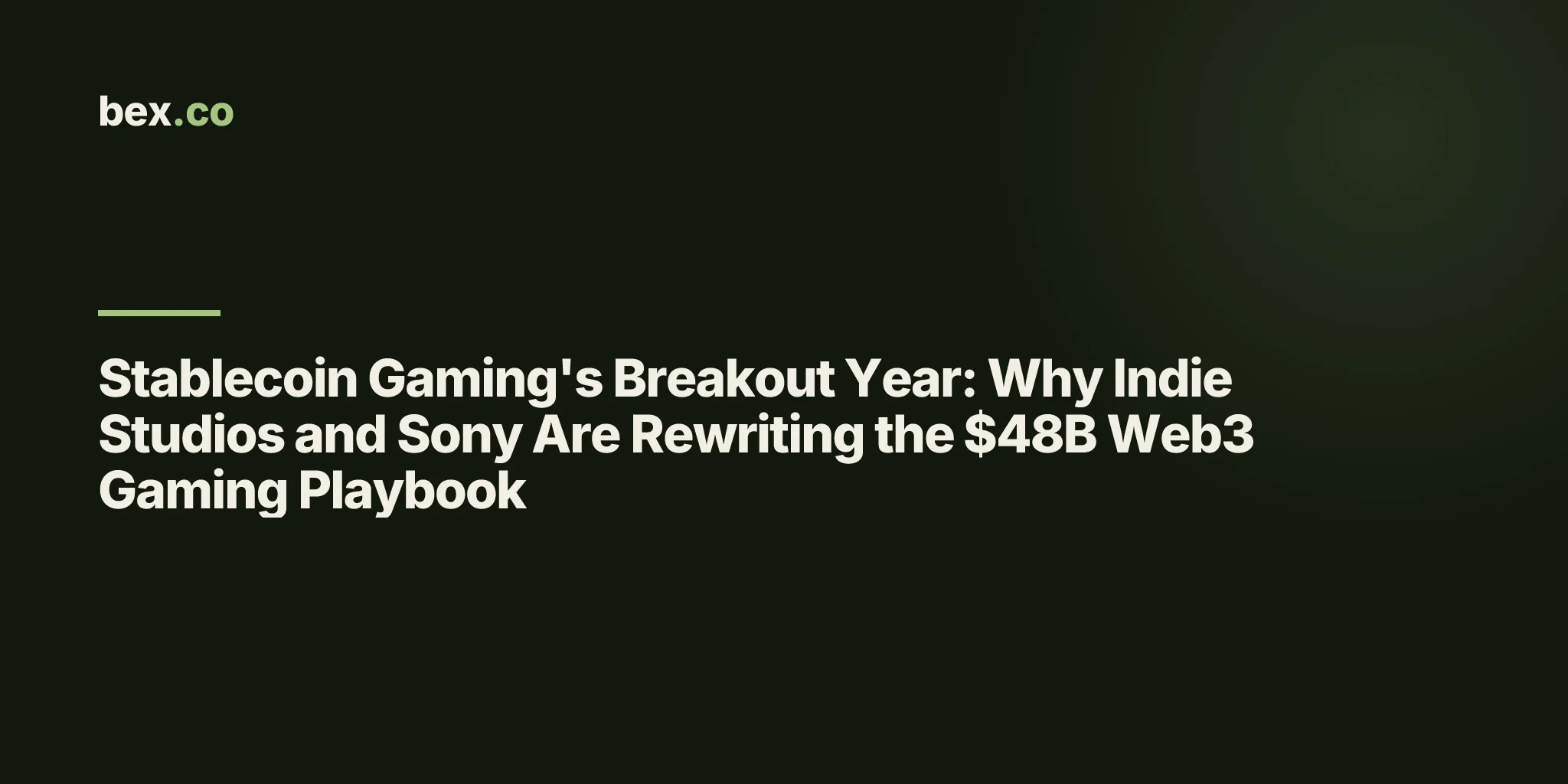 Stablecoin Gaming's Breakout Year: Why Indie Studios and Sony Are Rewriting the $48B Web3 Gaming Playbook