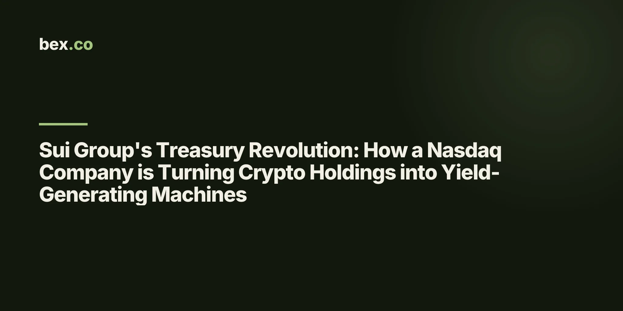Sui Group's Treasury Revolution: How a Nasdaq Company is Turning Crypto Holdings into Yield-Generating Machines