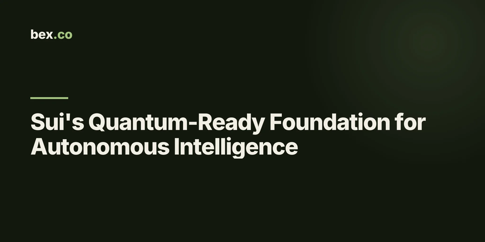 Sui's Quantum-Ready Foundation for Autonomous Intelligence