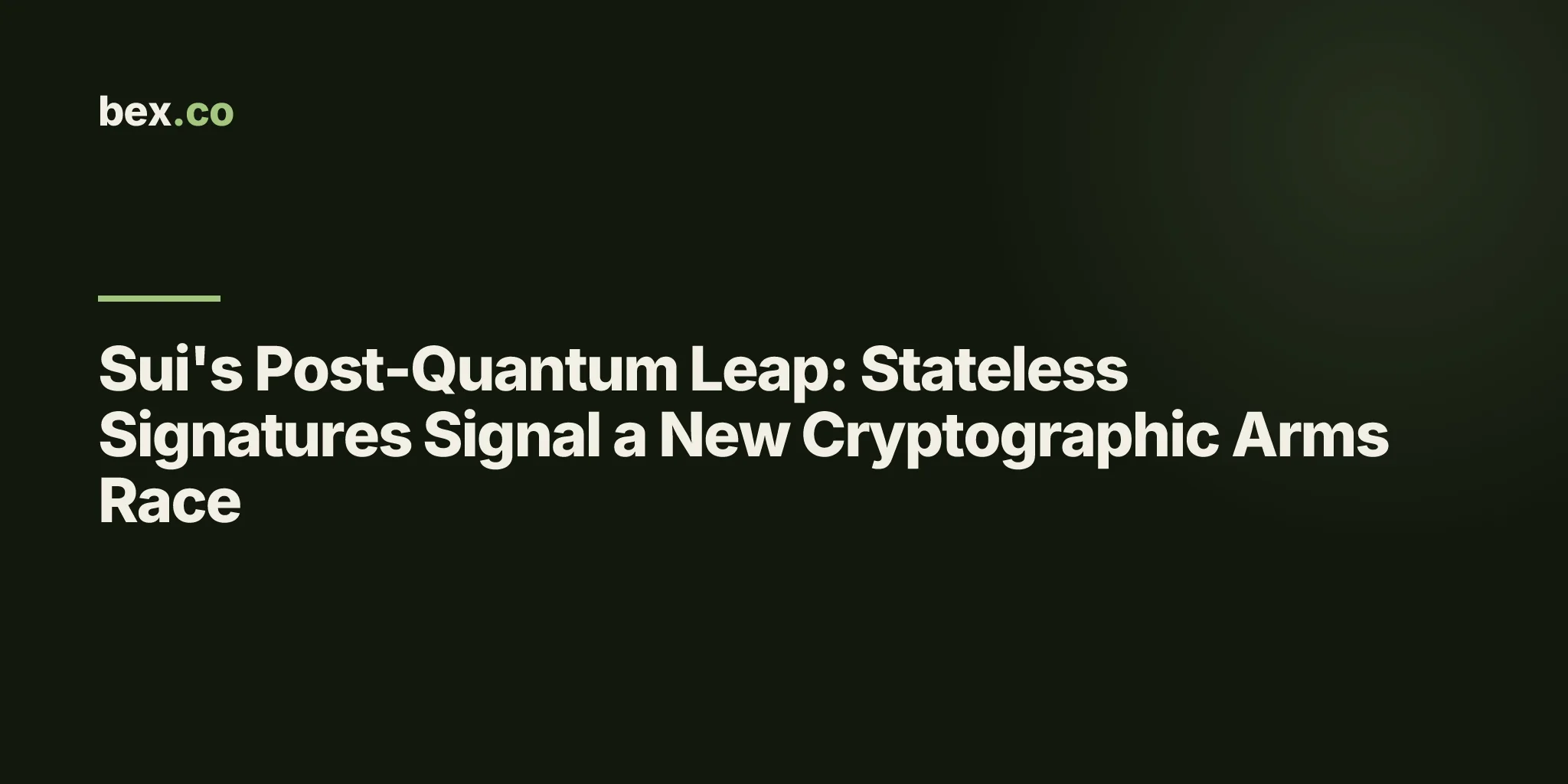 Sui's Post-Quantum Leap: Stateless Signatures Signal a New Cryptographic Arms Race
