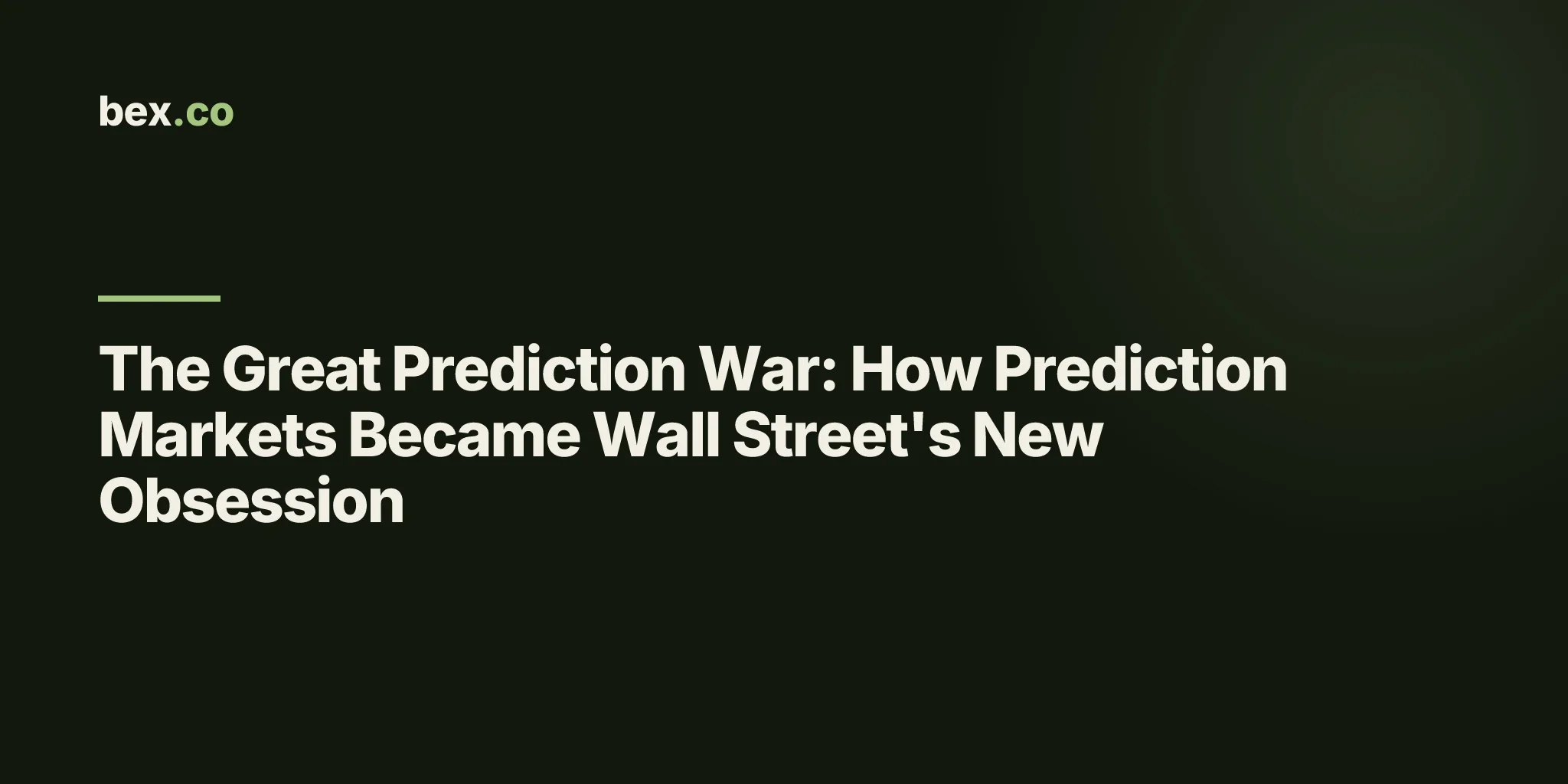 The Great Prediction War: How Prediction Markets Became Wall Street's New Obsession