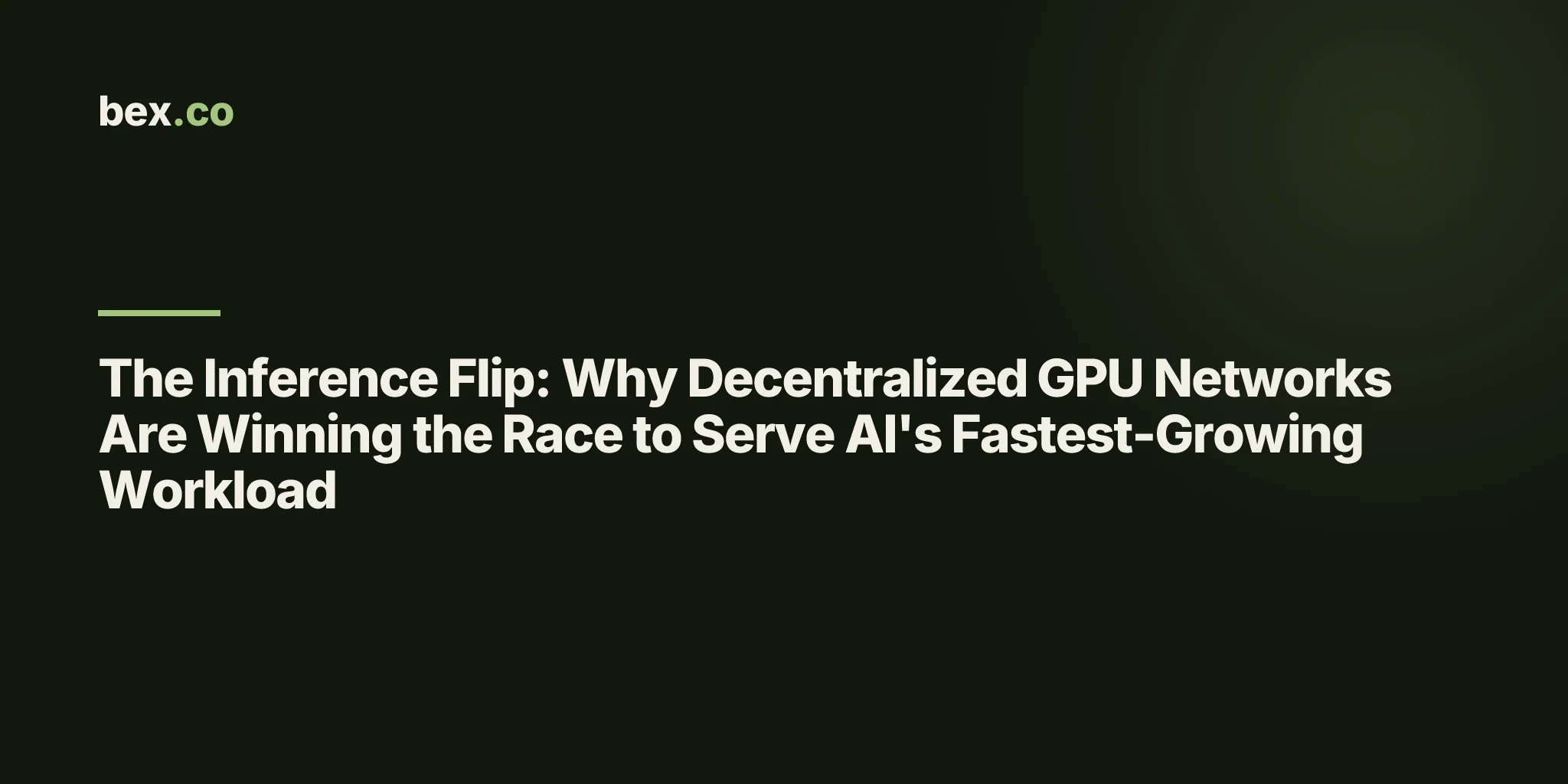 The Inference Flip: Why Decentralized GPU Networks Are Winning the Race to Serve AI's Fastest-Growing Workload