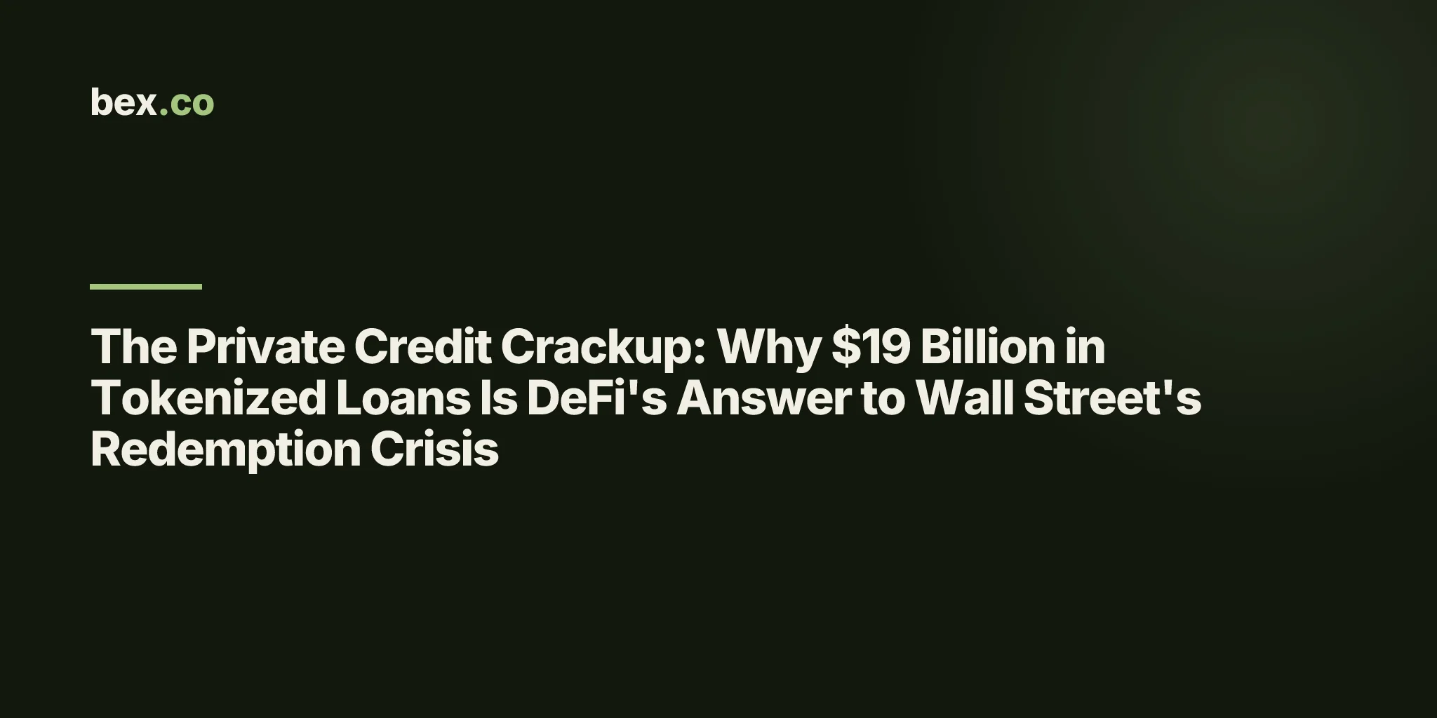 The Private Credit Crackup: Why $19 Billion in Tokenized Loans Is DeFi's Answer to Wall Street's Redemption Crisis