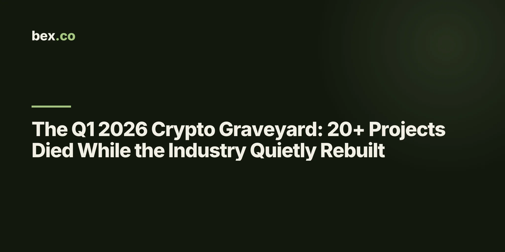 The Q1 2026 Crypto Graveyard: 20+ Projects Died While the Industry Quietly Rebuilt