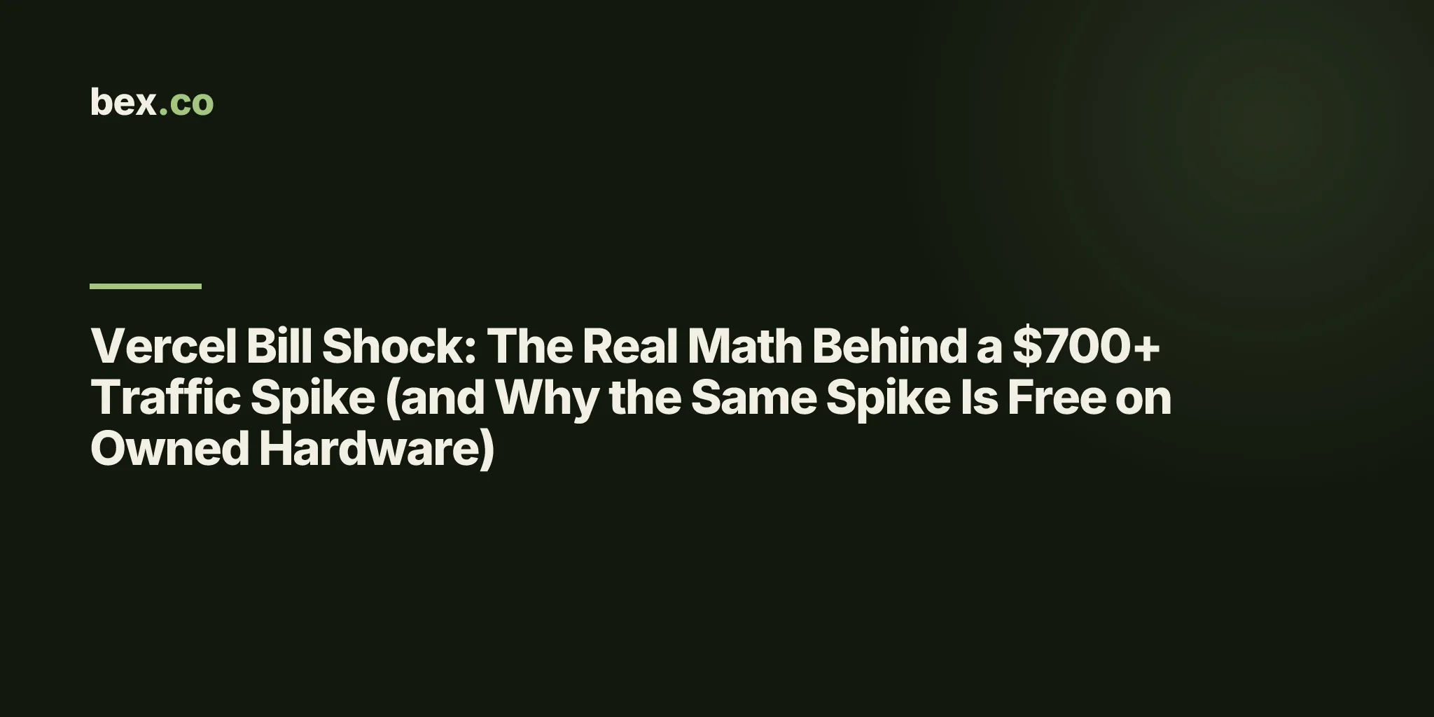 Vercel Bill Shock: The Real Math Behind a $700+ Traffic Spike (and Why the Same Spike Is Free on Owned Hardware)